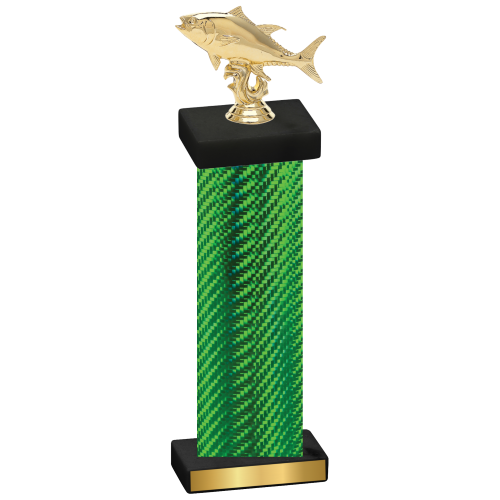 Single Green Carbon Fiber Fishing Trophy