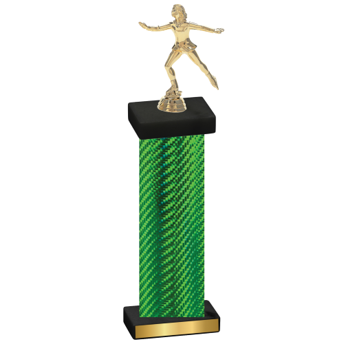 Single Green Carbon Fiber Skater Trophy