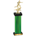 Single Green Carbon Fiber Flag Football Trophy