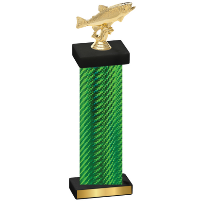 Single Green Carbon Fiber Fishing Trophy