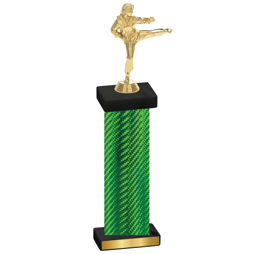 Single Green Carbon Fiber Karate Trophy