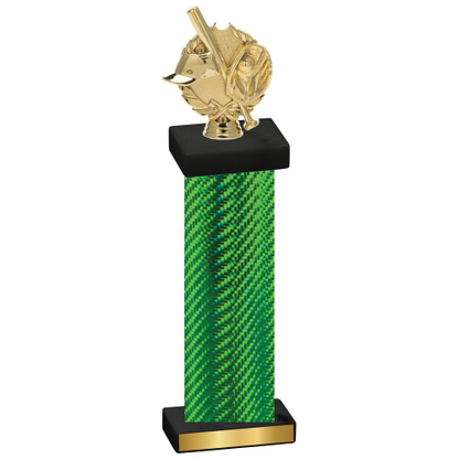 Single Green Carbon Fiber Baseball Trophy