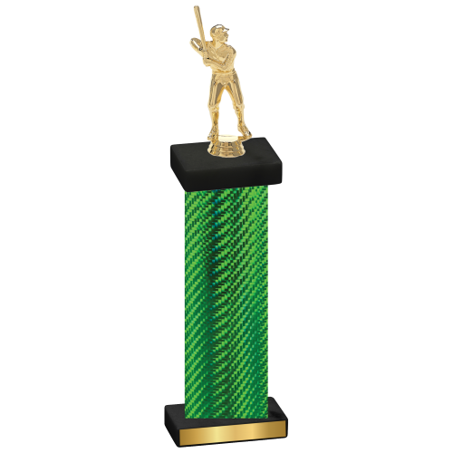 Single Green Carbon Fiber Baseball Trophy