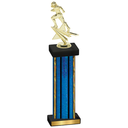 Single Blue Glacier Football Trophy