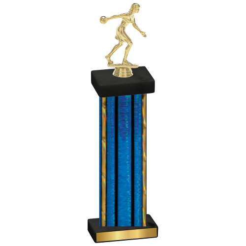 Single Blue Glacier Bowling Trophy