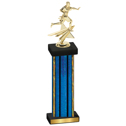 Single Blue Glacier Flag Football Trophy