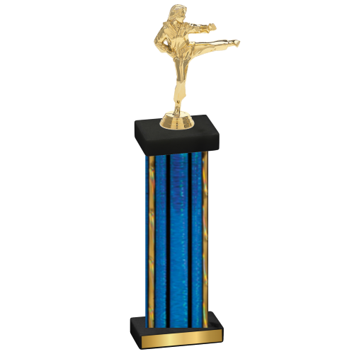 Single Blue Glacier Karate Trophy