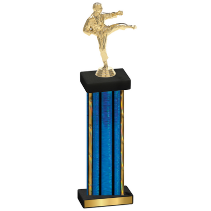 Single Blue Glacier Karate Trophy