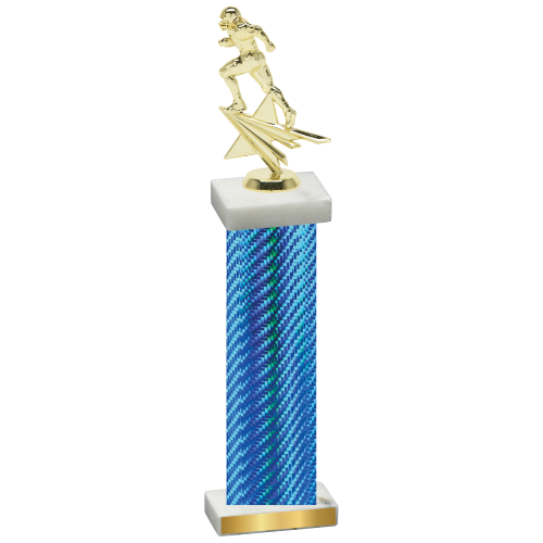 Single Blue Carbon Fiber Football Trophy