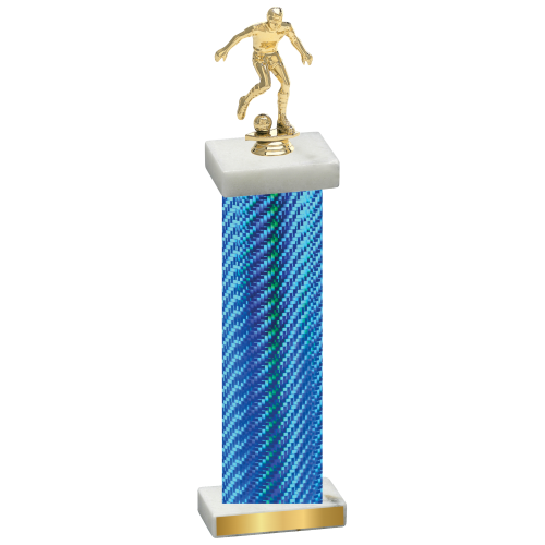 Single Blue Carbon Fiber Soccer Trophy