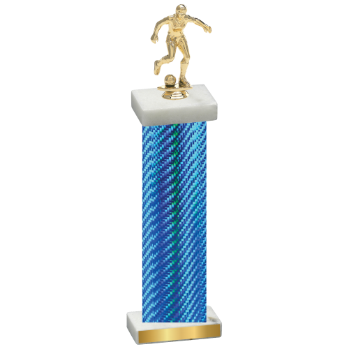 Single Blue Carbon Fiber Soccer Trophy