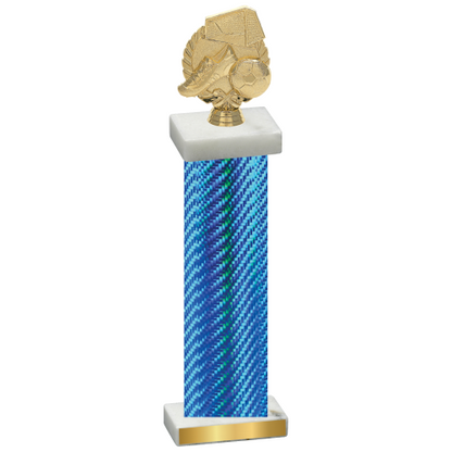 Single Blue Carbon Fiber Soccer Trophy