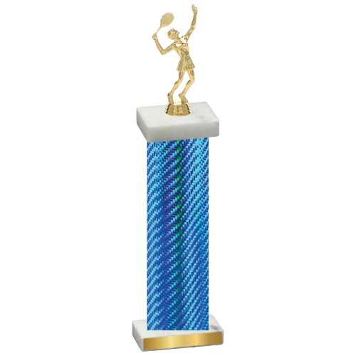 Single Blue Carbon Fiber Tennis Trophy