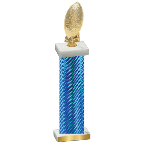 Single Blue Carbon Fiber Football Trophy