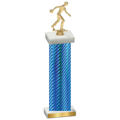 Single Blue Carbon Fiber Bowling Trophy