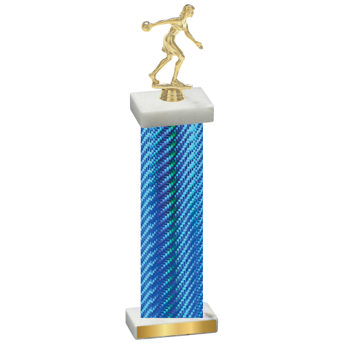 Single Blue Carbon Fiber Bowling Trophy