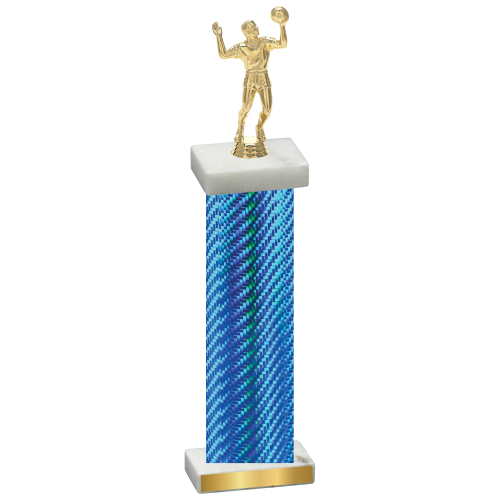 Single Blue Carbon Fiber Volleyball Trophy