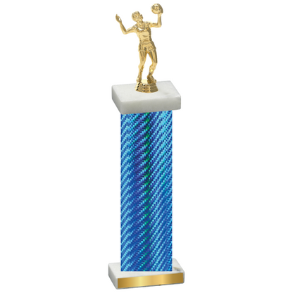 Single Blue Carbon Fiber Volleyball Trophy