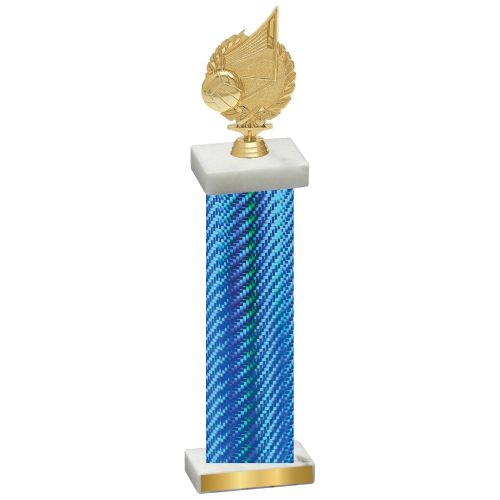 Single Blue Carbon Fiber Volleyball Trophy