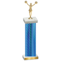 Single Blue Carbon Fiber Cheerleading Trophy