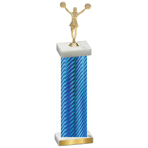 Single Blue Carbon Fiber Cheerleading Trophy