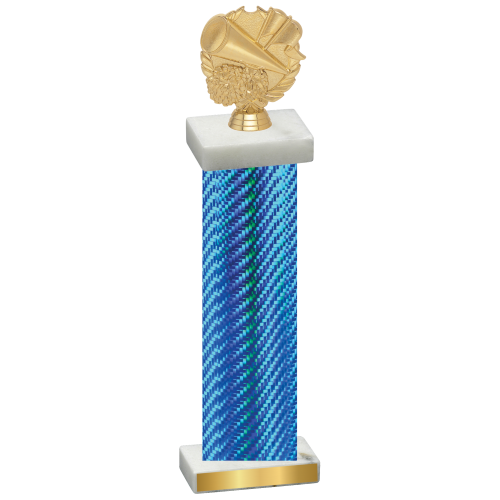 Single Blue Carbon Fiber Cheerleading Trophy