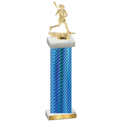 Single Blue Carbon Fiber Lacrosse Trophy