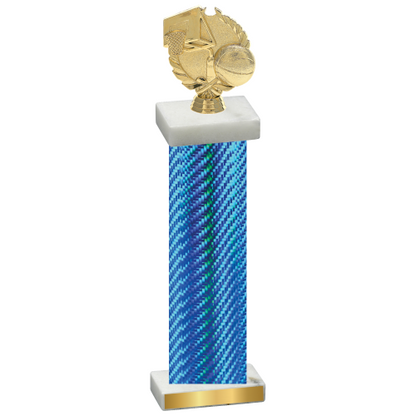 Single Blue Carbon Fiber Basketball Trophy