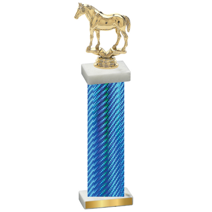 Single Blue Carbon Fiber Horses Trophy