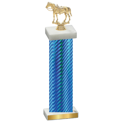 Single Blue Carbon Fiber Horses Trophy