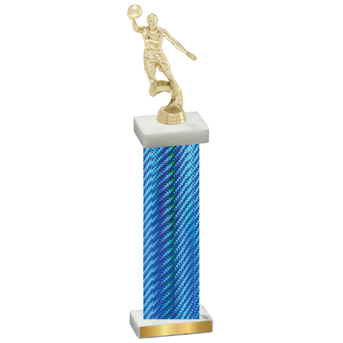 Single Blue Carbon Fiber Basketball Trophy