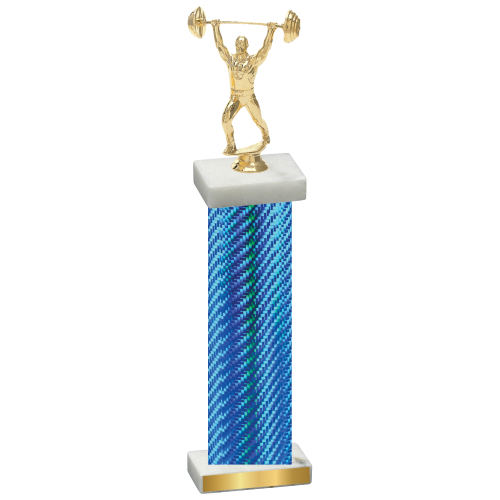 Single Blue Carbon Fiber Weights Trophy