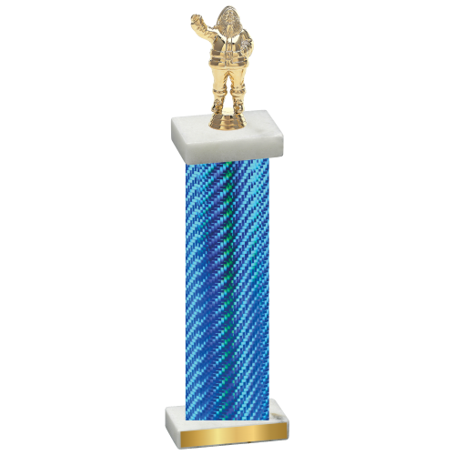 Single Blue Carbon Fiber Holiday Trophy