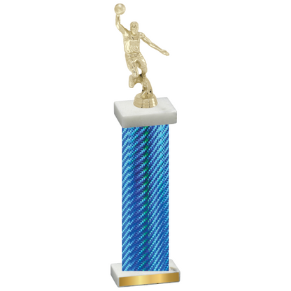 Single Blue Carbon Fiber Basketball Trophy