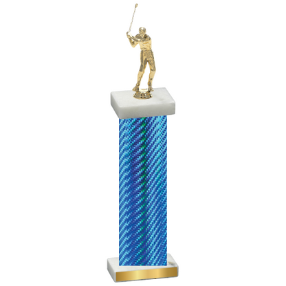 Single Blue Carbon Fiber Golf Trophy