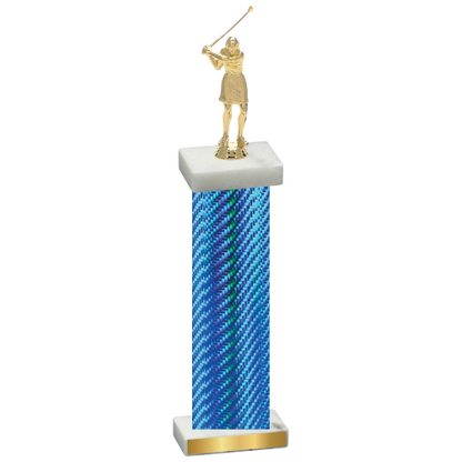 Single Blue Carbon Fiber Golf Trophy