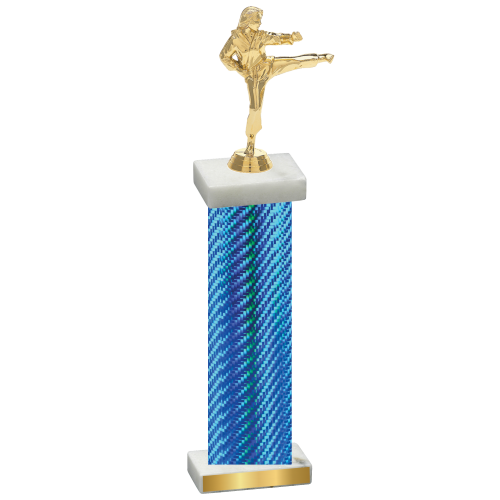 Single Blue Carbon Fiber Karate Trophy