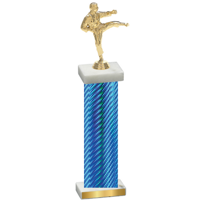 Single Blue Carbon Fiber Karate Trophy