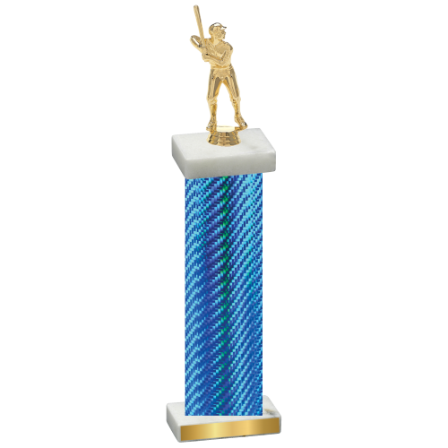 Single Blue Carbon Fiber Baseball Trophy