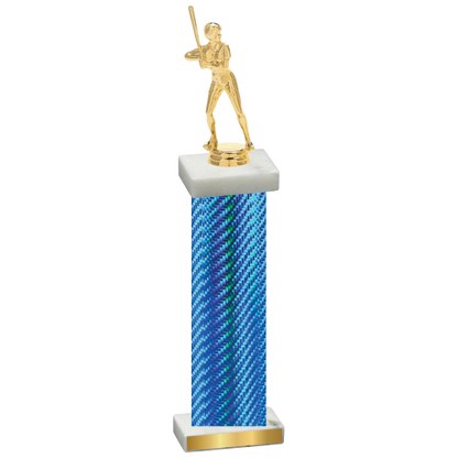 Single Blue Carbon Fiber Softball Trophy