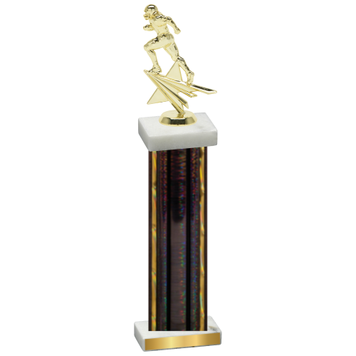 Single Black Glacier Football Trophy