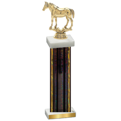 Single Black Glacier Horses Trophy