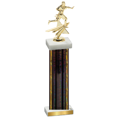 Single Black Glacier Flag Football Trophy