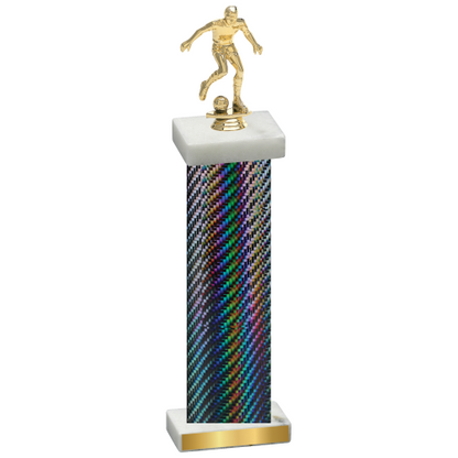 Single Black Carbon Fiber Soccer Trophy