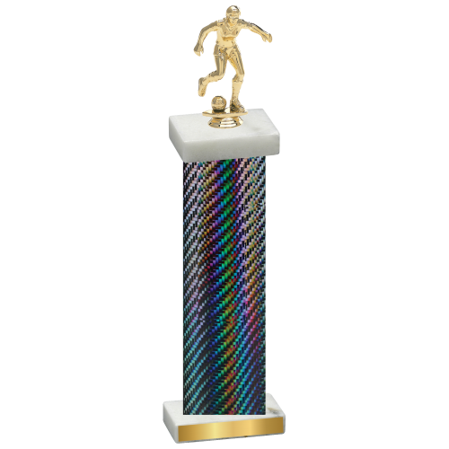 Single Black Carbon Fiber Soccer Trophy