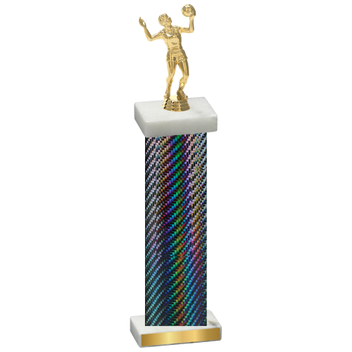 Single Black Carbon Fiber Volleyball Trophy