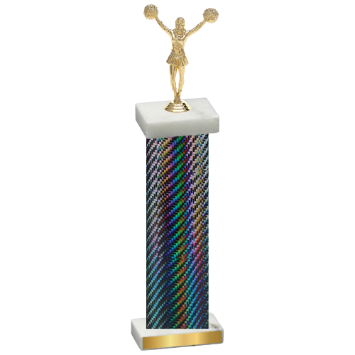 Single Black Carbon Fiber Cheerleading Trophy