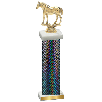 Single Black Carbon Fiber Horses Trophy