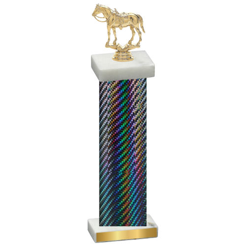 Single Black Carbon Fiber Horses Trophy