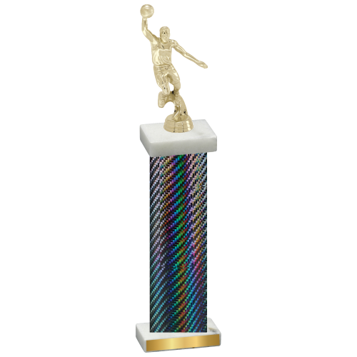 Single Black Carbon Fiber Basketball Trophy